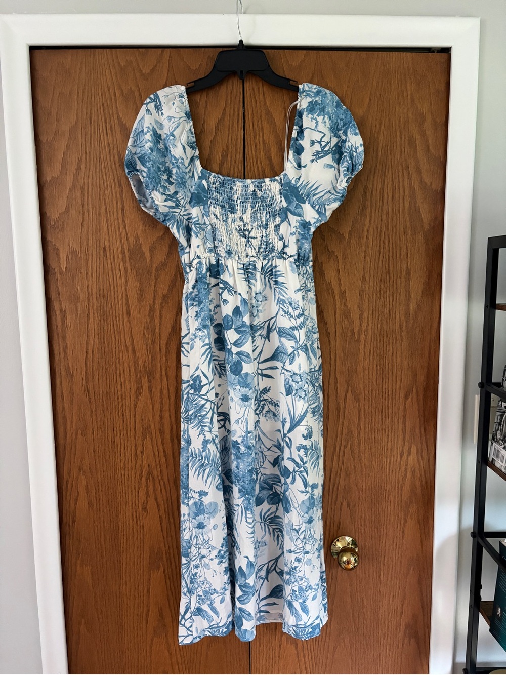 Dry Goods Blue and White Floral Midi Dress